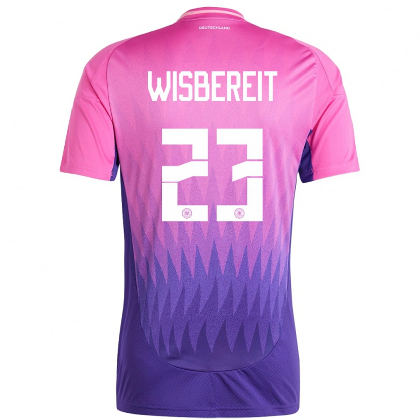 Danxen Mujer Camiseta Alemania Tom Wisbereit #23 Rosado Morado 2ª Equipación 24-26 La Camisa