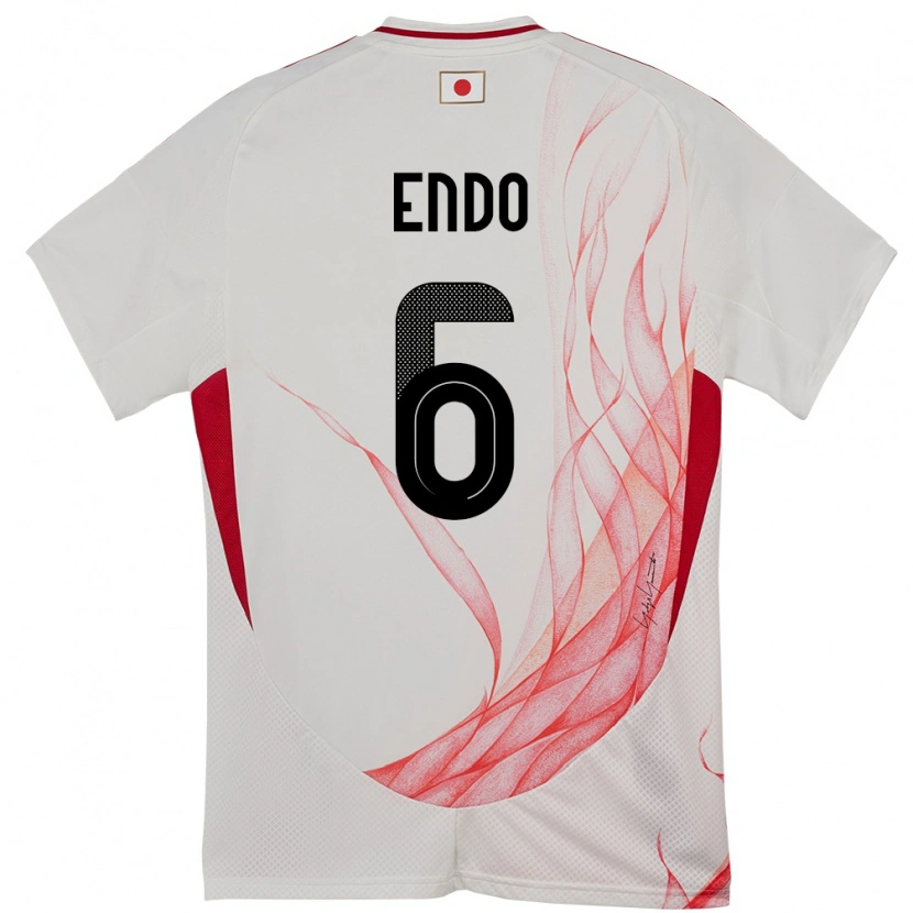 Danxen Mujer Camiseta Japón Wataru Endo #6 Blanco 2ª Equipación 24-26 La Camisa