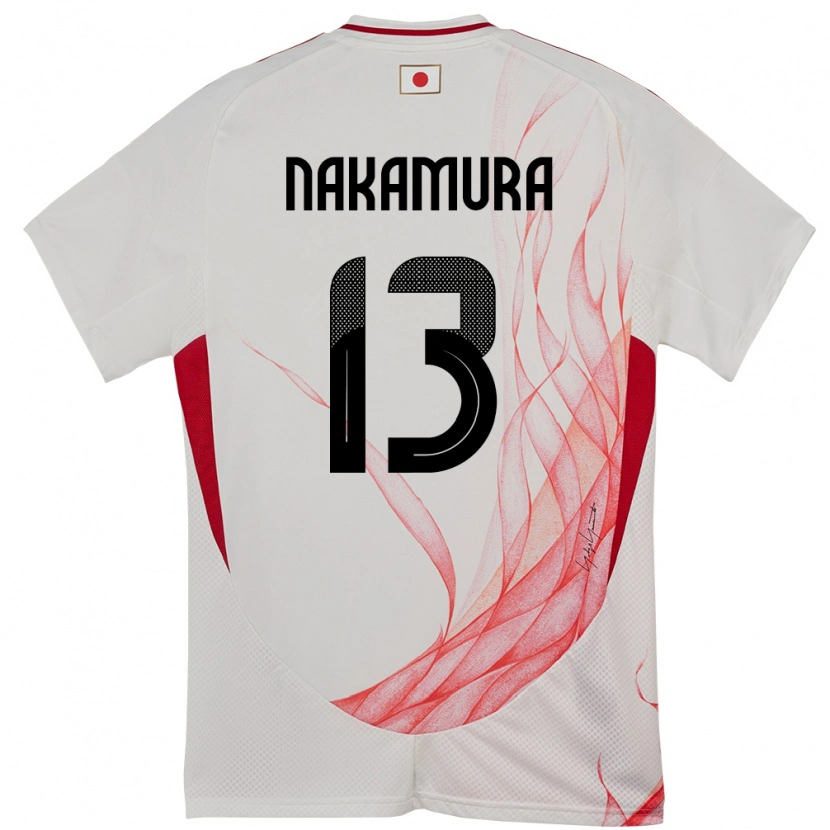 Danxen Mujer Camiseta Japón Keito Nakamura #13 Blanco 2ª Equipación 24-26 La Camisa