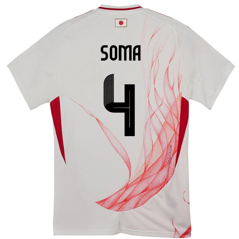 Danxen Mujer Camiseta Japón Rikuto Soma #4 Blanco 2ª Equipación 24-26 La Camisa