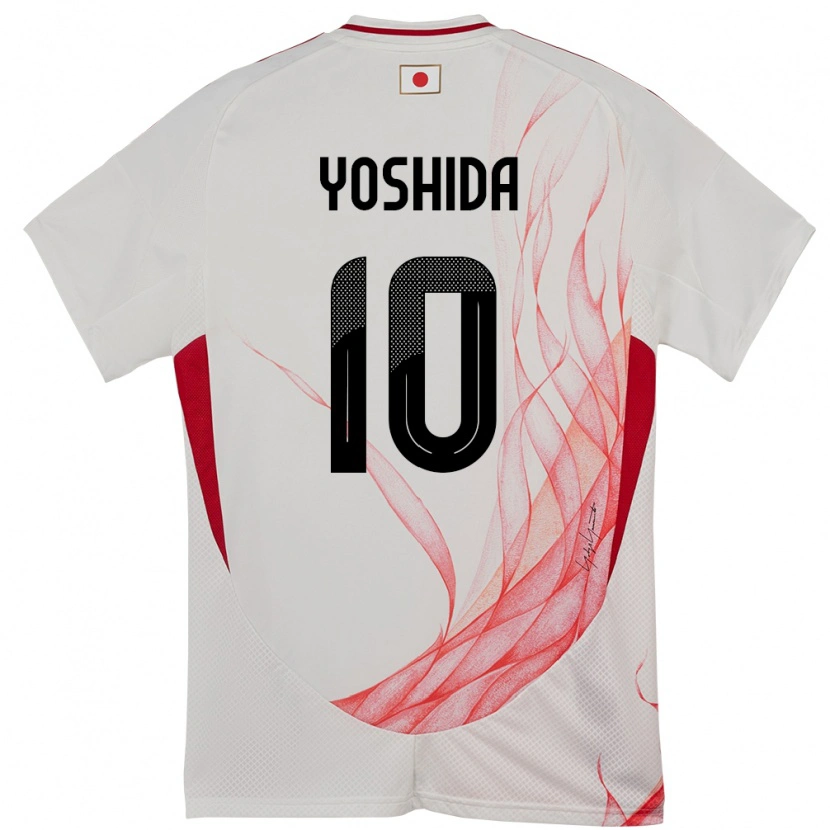 Danxen Mujer Camiseta Japón Minato Yoshida #10 Blanco 2ª Equipación 24-26 La Camisa