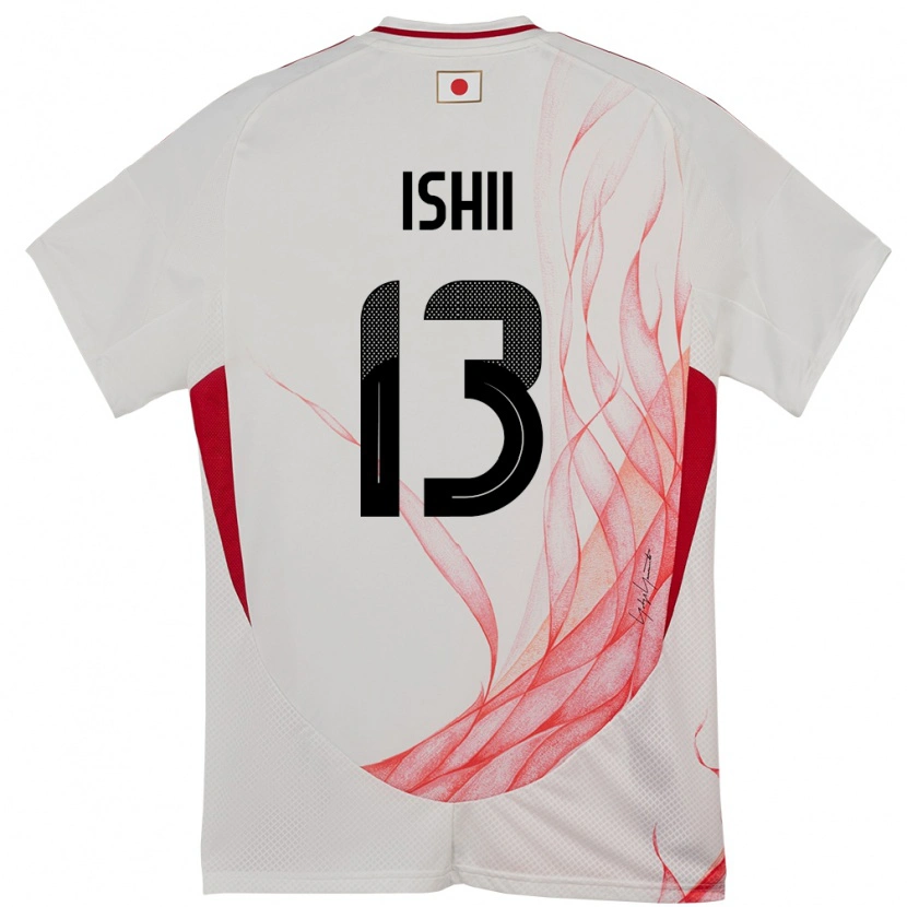 Danxen Mujer Camiseta Japón Hisatsugu Ishii #13 Blanco 2ª Equipación 24-26 La Camisa
