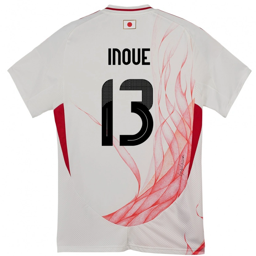 Danxen Mujer Camiseta Japón Aren Inoue #13 Blanco 2ª Equipación 24-26 La Camisa