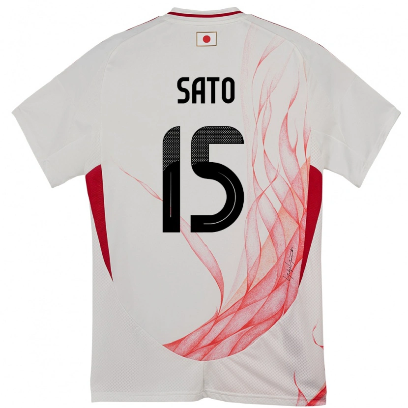 Danxen Mujer Camiseta Japón Mihiro Sato #15 Blanco 2ª Equipación 24-26 La Camisa