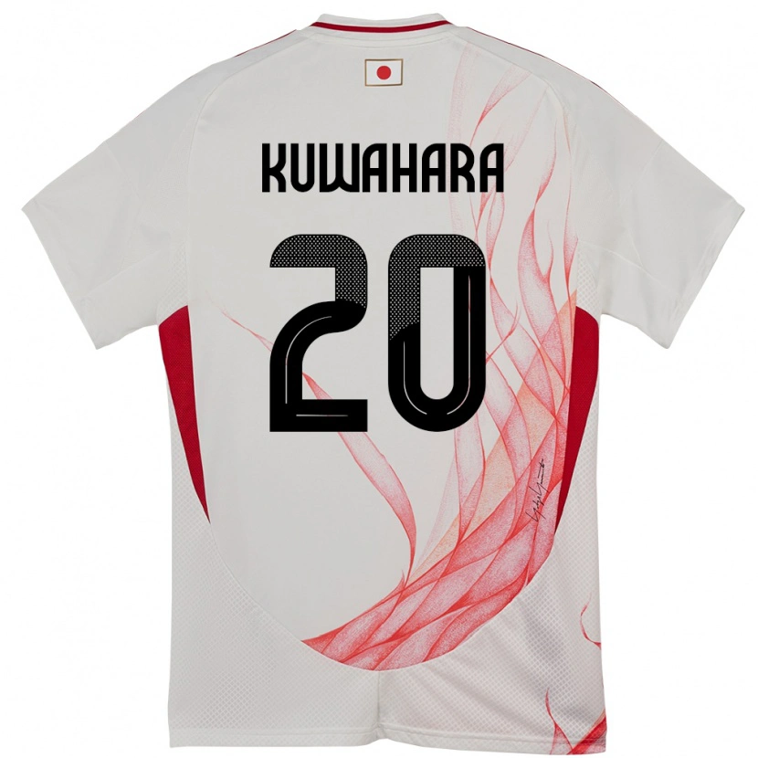 Danxen Mujer Camiseta Japón Rikuto Kuwahara #20 Blanco 2ª Equipación 24-26 La Camisa