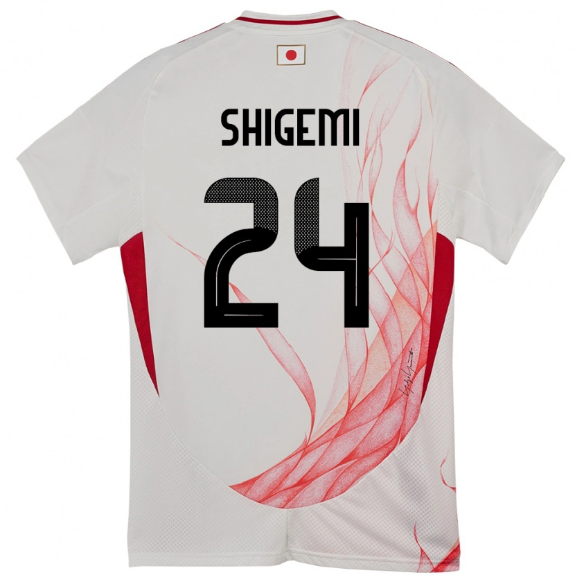 Danxen Mujer Camiseta Japón Masato Shigemi #24 Blanco 2ª Equipación 24-26 La Camisa