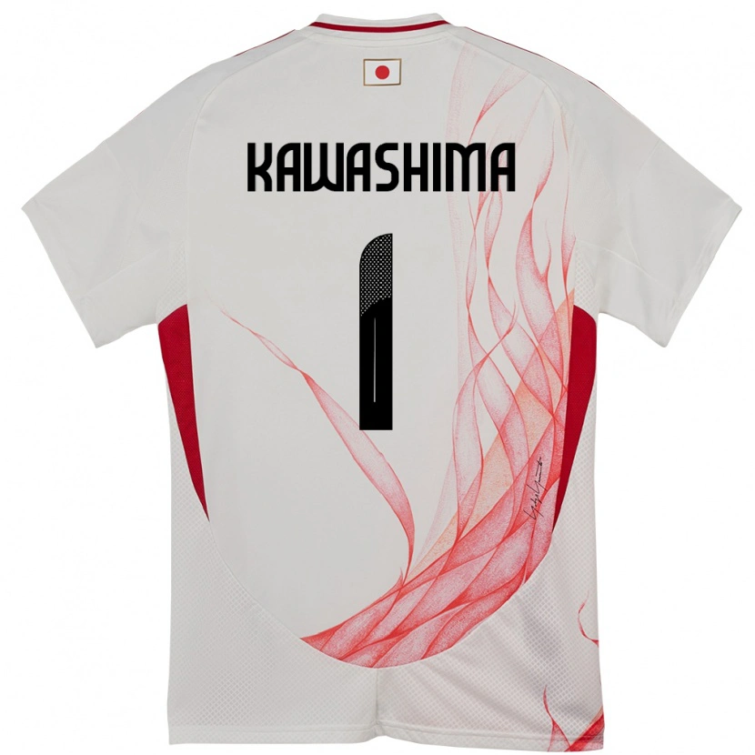 Danxen Mujer Camiseta Japón Eiji Kawashima #1 Blanco 2ª Equipación 24-26 La Camisa