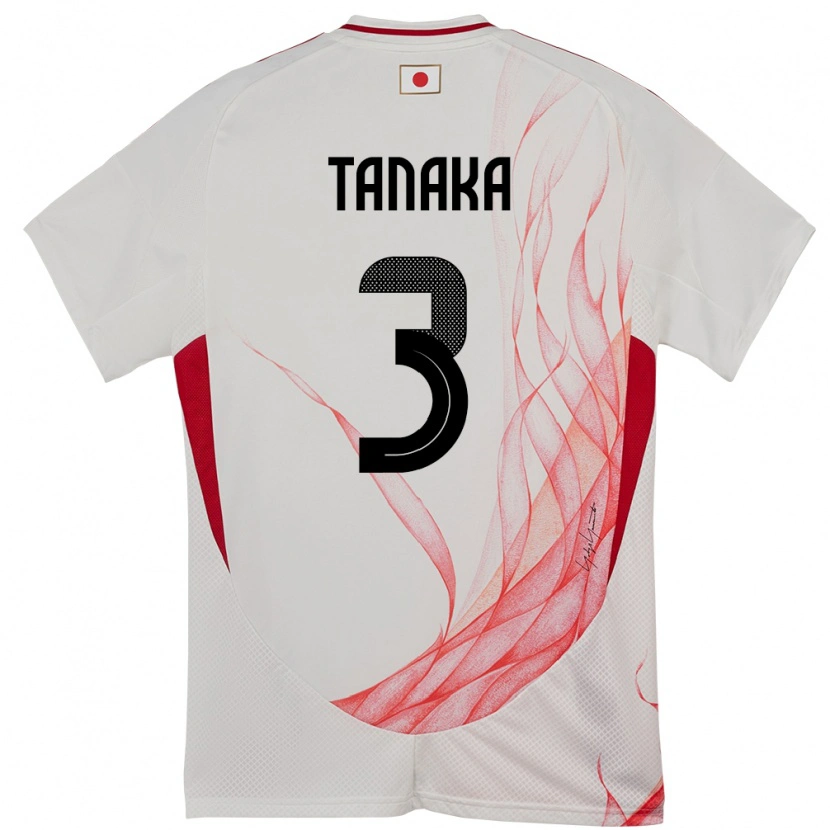 Danxen Mujer Camiseta Japón Hayato Tanaka #3 Blanco 2ª Equipación 24-26 La Camisa