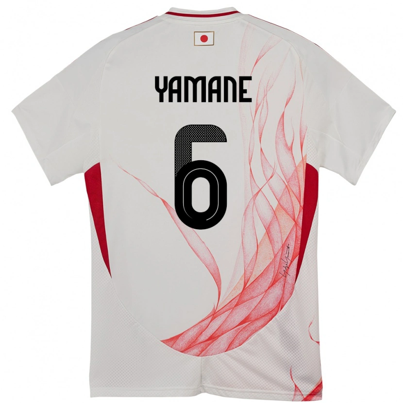 Danxen Mujer Camiseta Japón Riku Yamane #6 Blanco 2ª Equipación 24-26 La Camisa