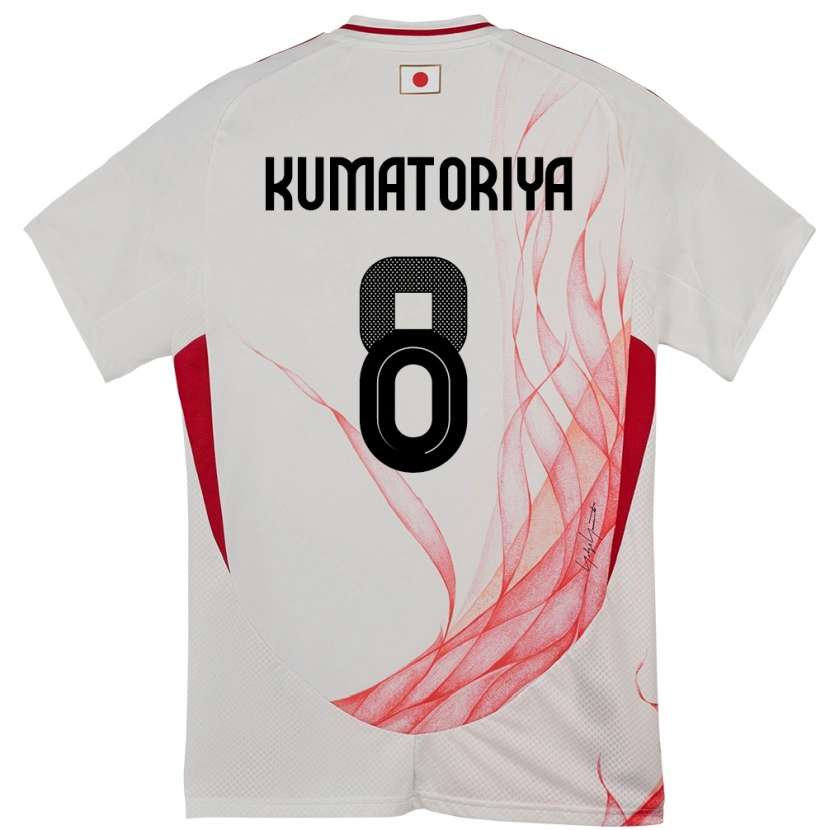 Danxen Mujer Camiseta Japón Issei Kumatoriya #8 Blanco 2ª Equipación 24-26 La Camisa