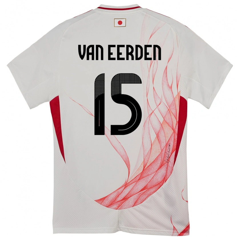 Danxen Mujer Camiseta Japón Shawn Van Eerden #15 Blanco 2ª Equipación 24-26 La Camisa