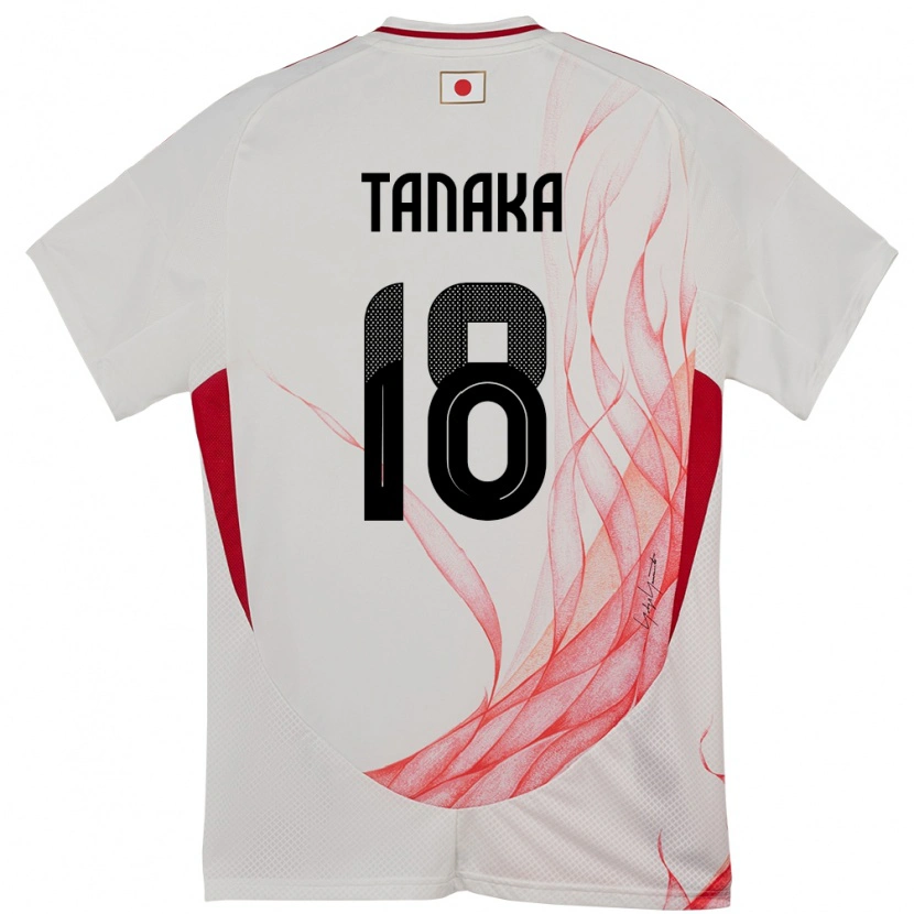 Danxen Mujer Camiseta Japón Momoko Tanaka #18 Blanco 2ª Equipación 24-26 La Camisa