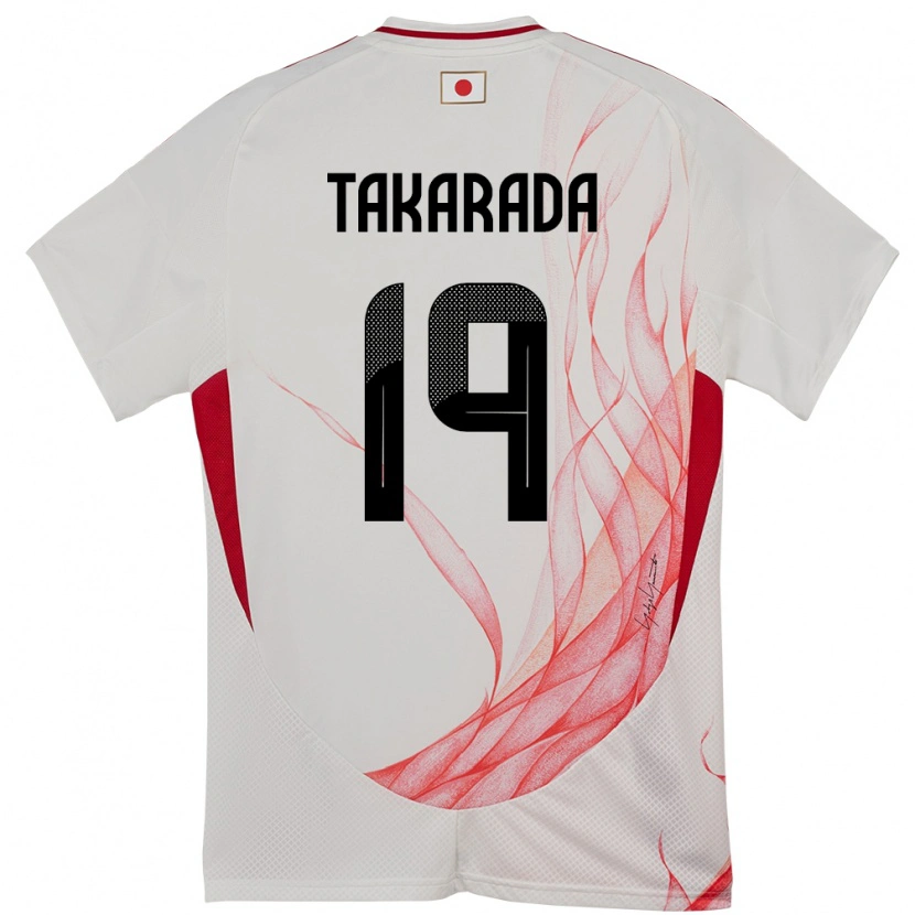 Danxen Mujer Camiseta Japón Saori Takarada #19 Blanco 2ª Equipación 24-26 La Camisa