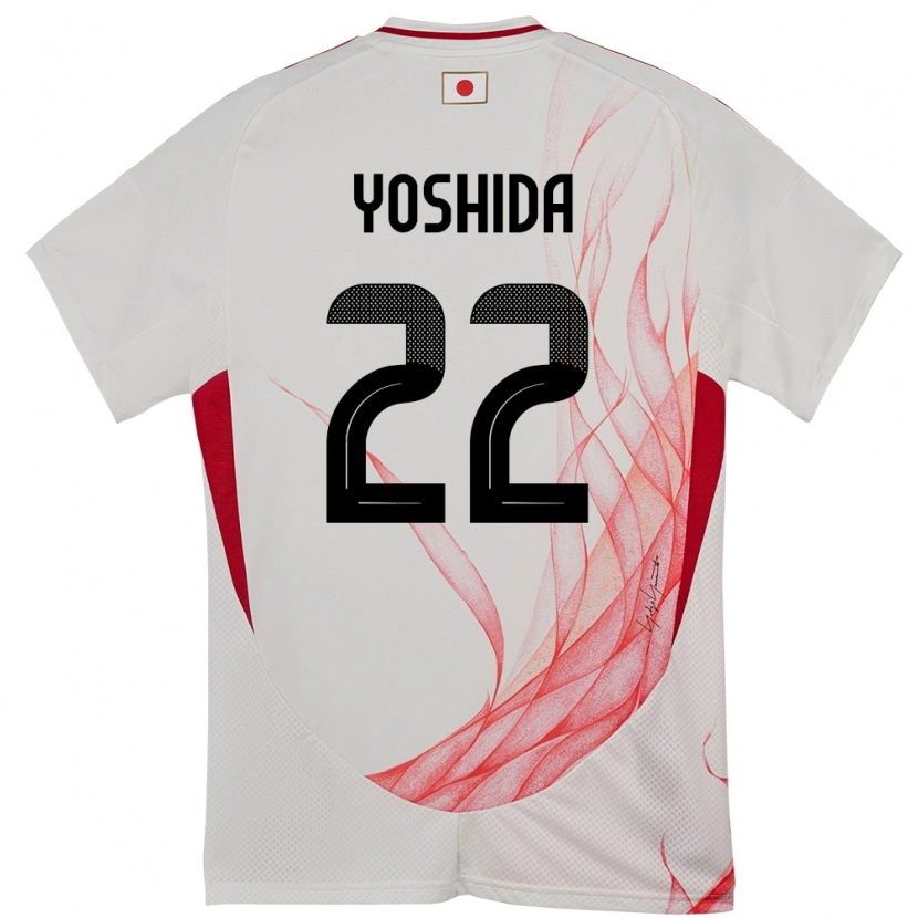 Danxen Mujer Camiseta Japón Maya Yoshida #22 Blanco 2ª Equipación 24-26 La Camisa