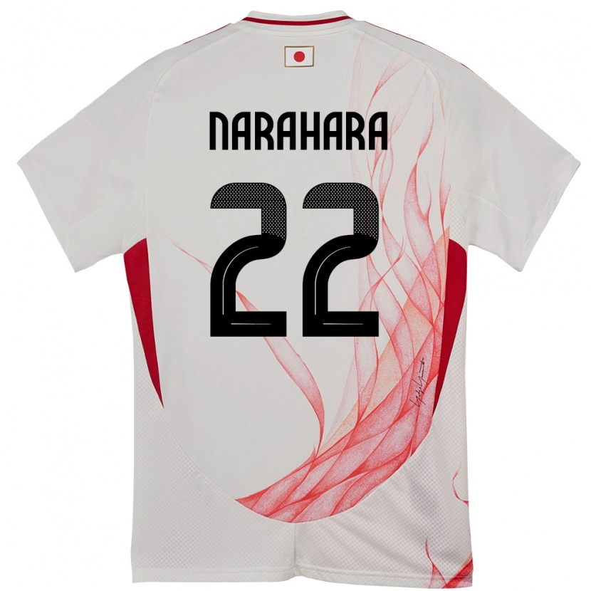 Danxen Mujer Camiseta Japón Yoshiki Narahara #22 Blanco 2ª Equipación 24-26 La Camisa