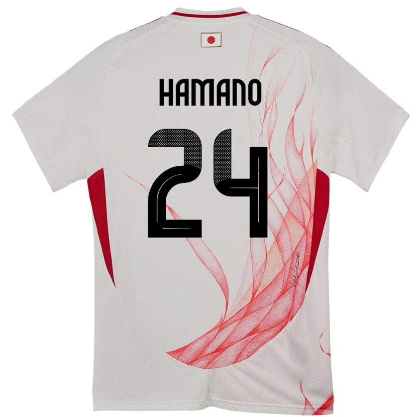 Danxen Mujer Camiseta Japón Maika Hamano #24 Blanco 2ª Equipación 24-26 La Camisa