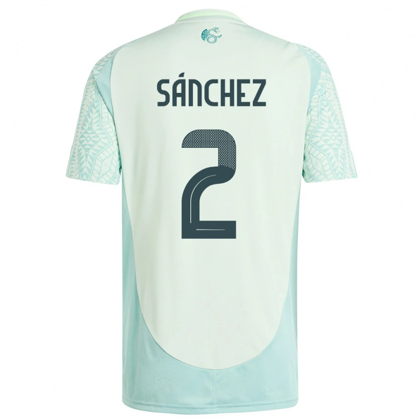Danxen Mujer Camiseta México Jorge Sánchez #2 Lino Verde 2ª Equipación 24-26 La Camisa