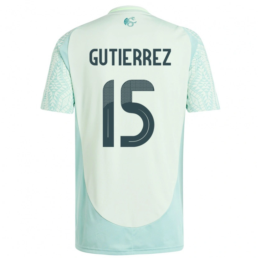 Danxen Mujer Camiseta México Alexis Gutiérrez #15 Lino Verde 2ª Equipación 24-26 La Camisa
