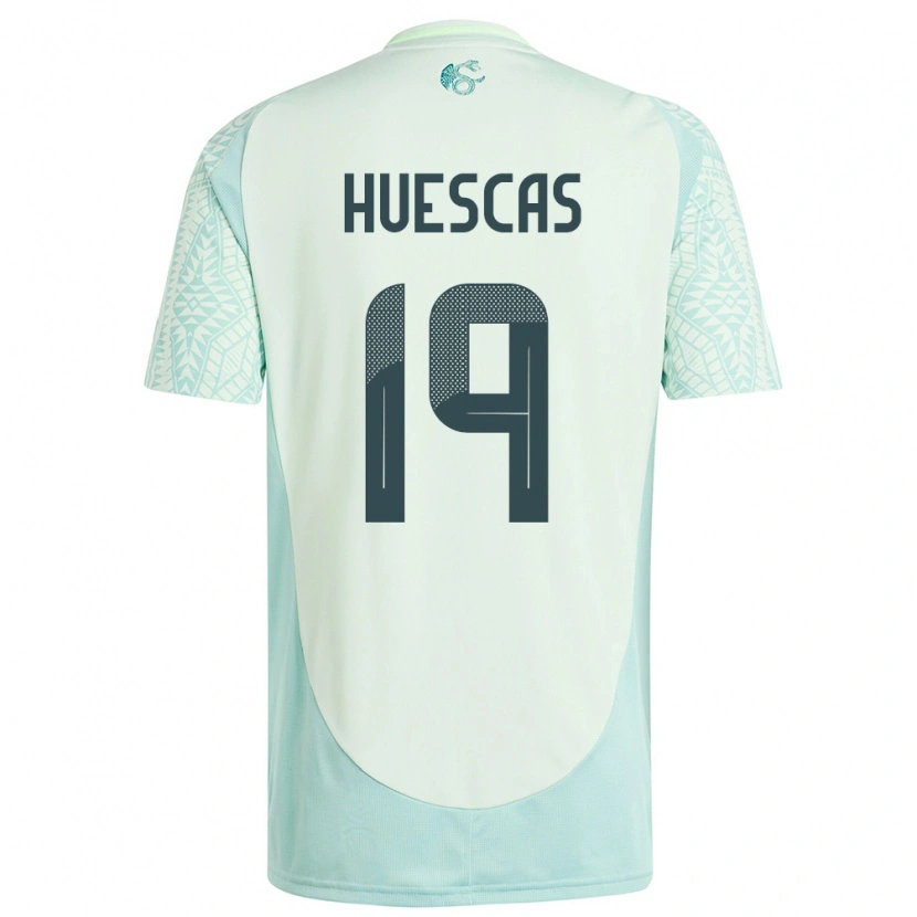Danxen Mujer Camiseta México Rodrigo Huescas #19 Lino Verde 2ª Equipación 24-26 La Camisa