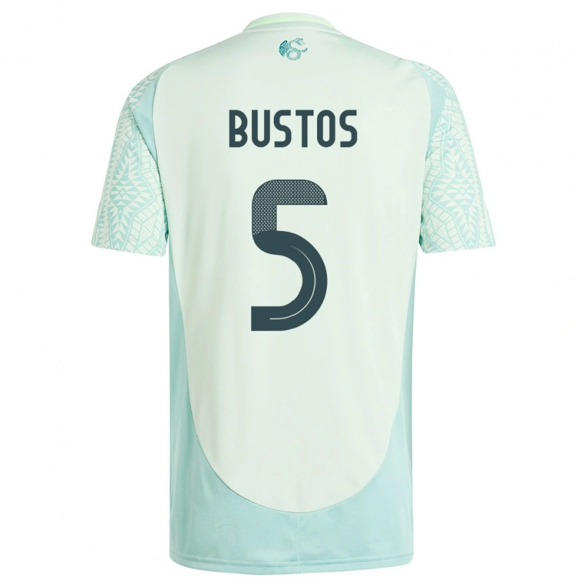 Danxen Mujer Camiseta México César Bustos #5 Lino Verde 2ª Equipación 24-26 La Camisa