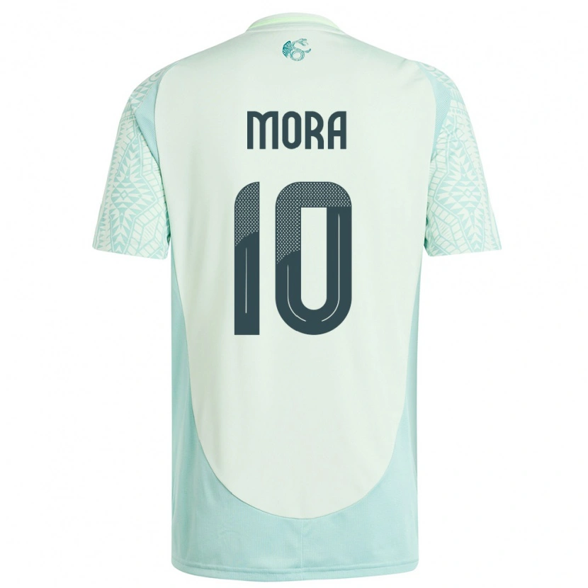 Danxen Mujer Camiseta México Gilberto Mora #10 Lino Verde 2ª Equipación 24-26 La Camisa