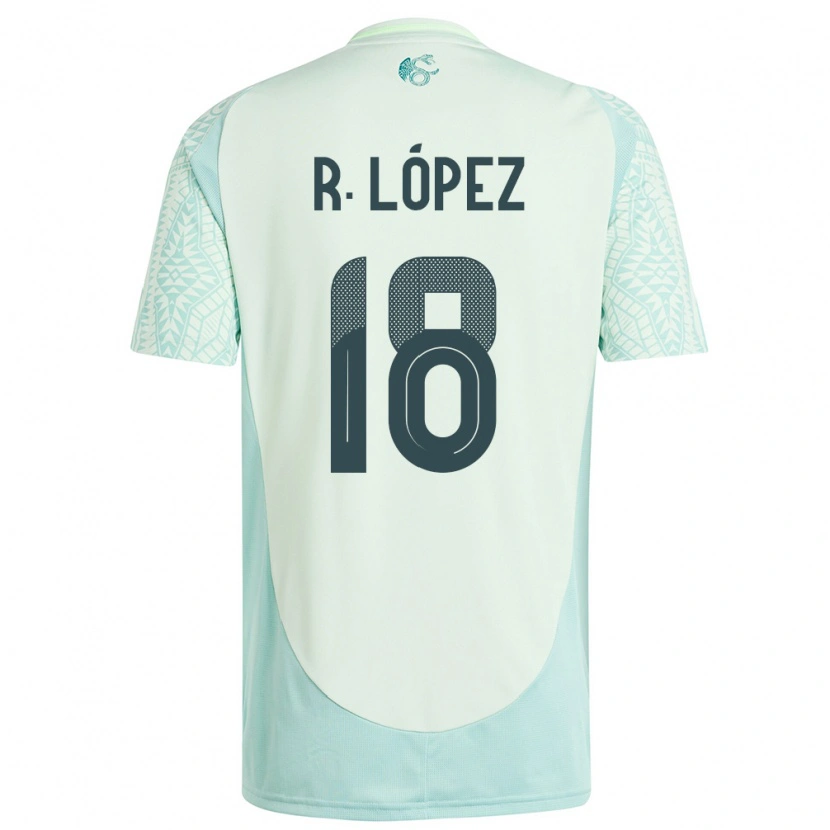 Danxen Mujer Camiseta México Rodrigo López #18 Lino Verde 2ª Equipación 24-26 La Camisa