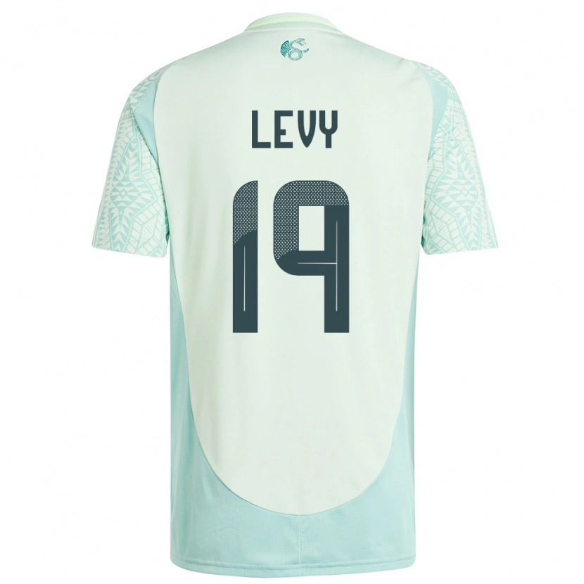 Danxen Mujer Camiseta México Mateo Levy #19 Lino Verde 2ª Equipación 24-26 La Camisa