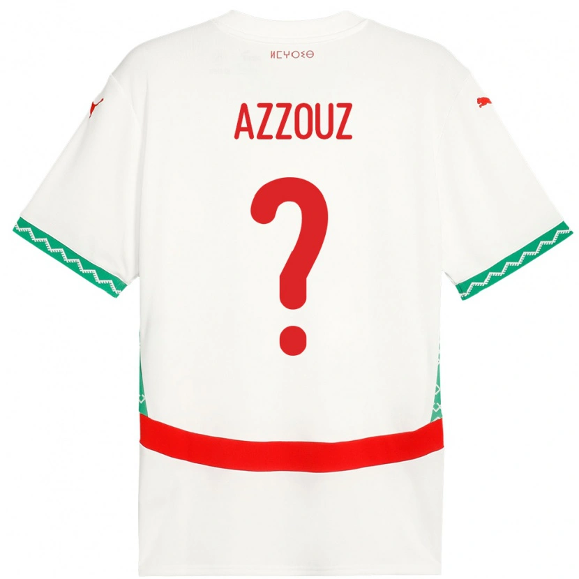 Danxen Mujer Camiseta Marruecos Youssef Azzouz #0 Blanco 2ª Equipación 24-26 La Camisa