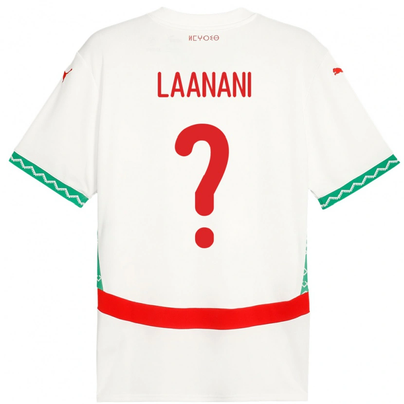 Danxen Mujer Camiseta Marruecos Kamal Laanani #0 Blanco 2ª Equipación 24-26 La Camisa