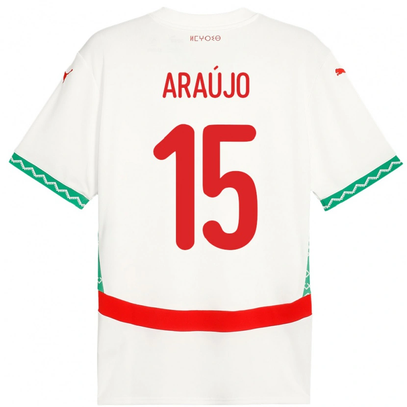 Danxen Mujer Camiseta Marruecos Ismail Araújo #15 Blanco 2ª Equipación 24-26 La Camisa