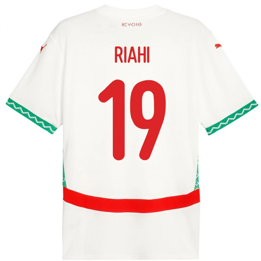 Danxen Mujer Camiseta Marruecos Imad Riahi #19 Blanco 2ª Equipación 24-26 La Camisa