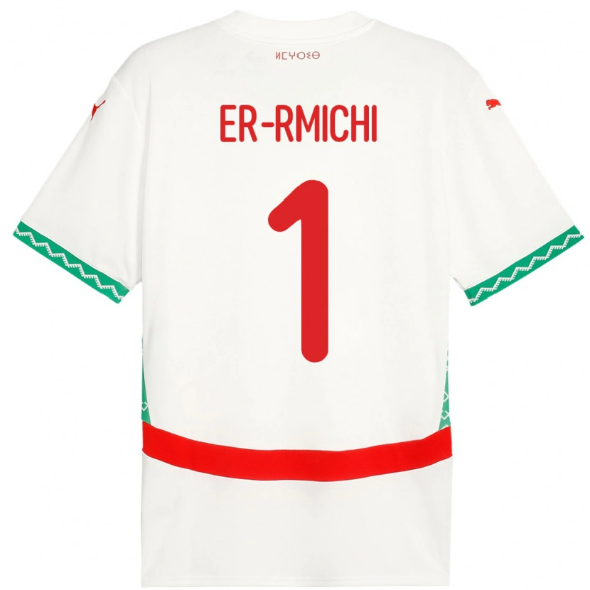 Danxen Mujer Camiseta Marruecos Khadija Er Rmichi #1 Blanco 2ª Equipación 24-26 La Camisa