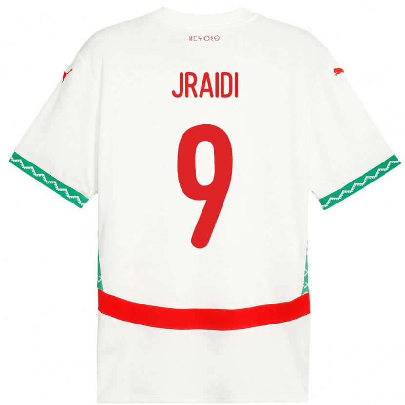Danxen Mujer Camiseta Marruecos Ibtissam Jraidi #9 Blanco 2ª Equipación 24-26 La Camisa