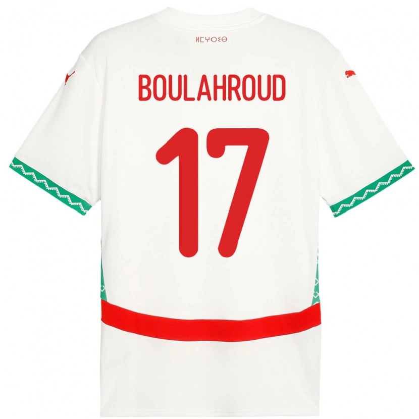 Danxen Mujer Camiseta Marruecos Charaf Eddine Boulahroud #17 Blanco 2ª Equipación 24-26 La Camisa