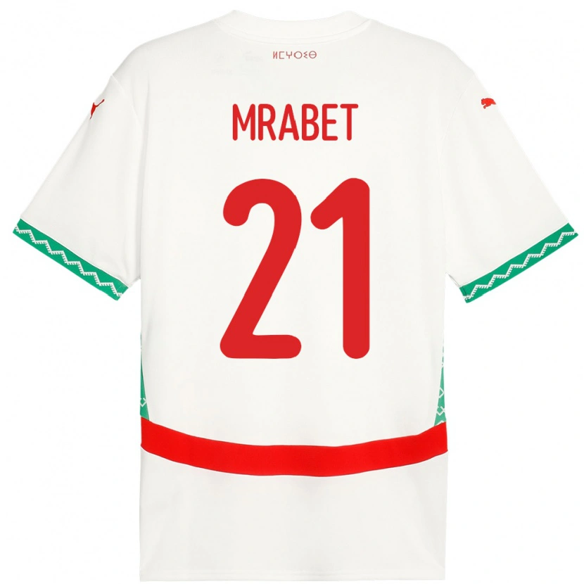 Danxen Mujer Camiseta Marruecos Yasmin Mrabet #21 Blanco 2ª Equipación 24-26 La Camisa
