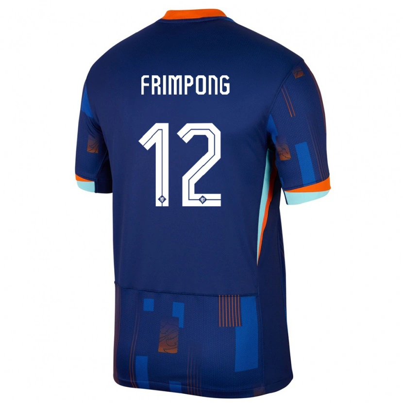 Danxen Mujer Camiseta Países Bajos Jeremie Frimpong #12 Azul 2ª Equipación 24-26 La Camisa