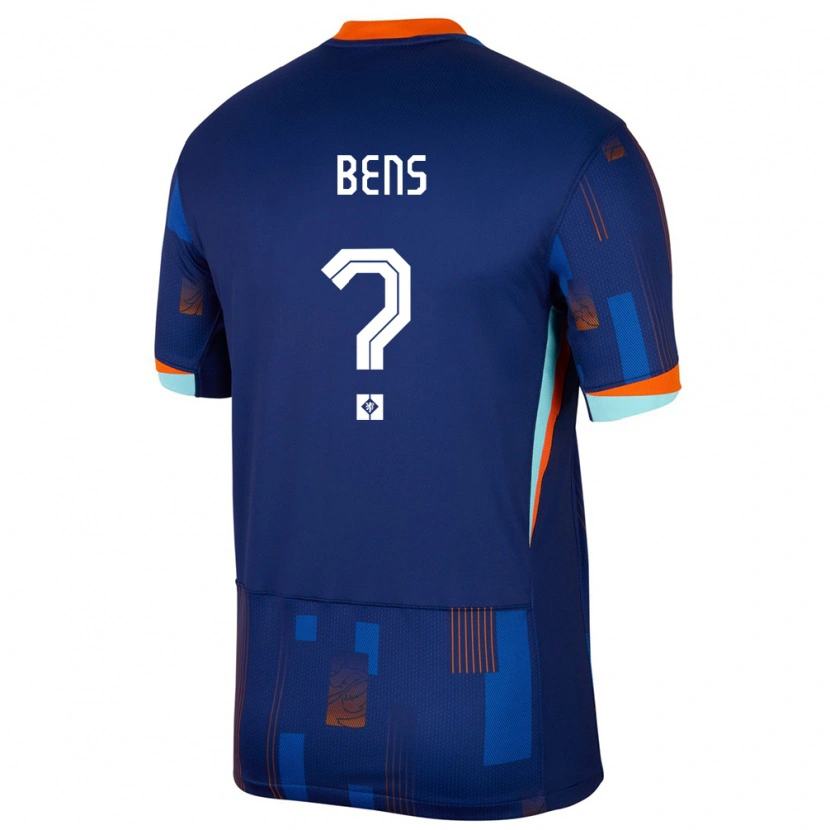 Danxen Mujer Camiseta Países Bajos Teun Bens #0 Azul 2ª Equipación 24-26 La Camisa