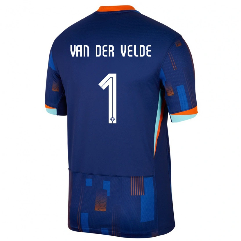 Danxen Mujer Camiseta Países Bajos Valentijn Van Der Velde #1 Azul 2ª Equipación 24-26 La Camisa