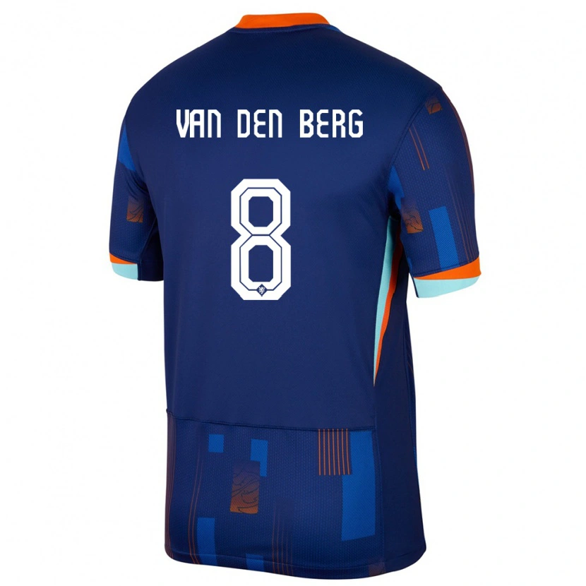 Danxen Mujer Camiseta Países Bajos Joel Van Den Berg #8 Azul 2ª Equipación 24-26 La Camisa