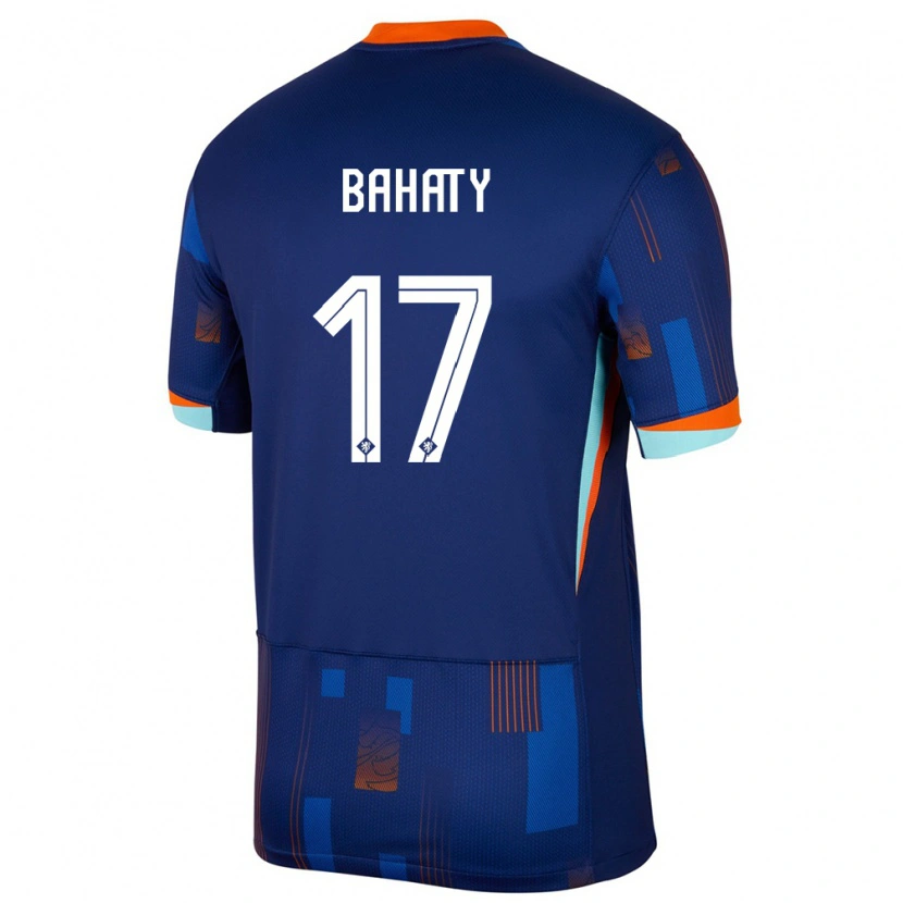 Danxen Mujer Camiseta Países Bajos Manuel Bahaty #17 Azul 2ª Equipación 24-26 La Camisa