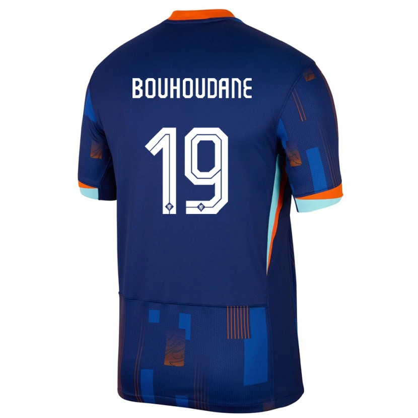 Danxen Mujer Camiseta Países Bajos Sami Bouhoudane #19 Azul 2ª Equipación 24-26 La Camisa