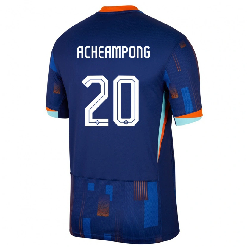 Danxen Mujer Camiseta Países Bajos Levi Acheampong #20 Azul 2ª Equipación 24-26 La Camisa