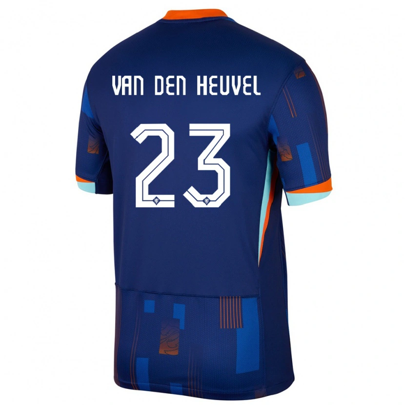 Danxen Mujer Camiseta Países Bajos Dani Van Den Heuvel #23 Azul 2ª Equipación 24-26 La Camisa