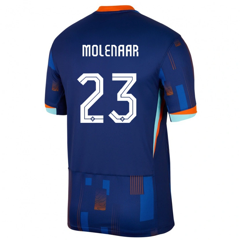 Danxen Mujer Camiseta Países Bajos Finn Molenaar #23 Azul 2ª Equipación 24-26 La Camisa