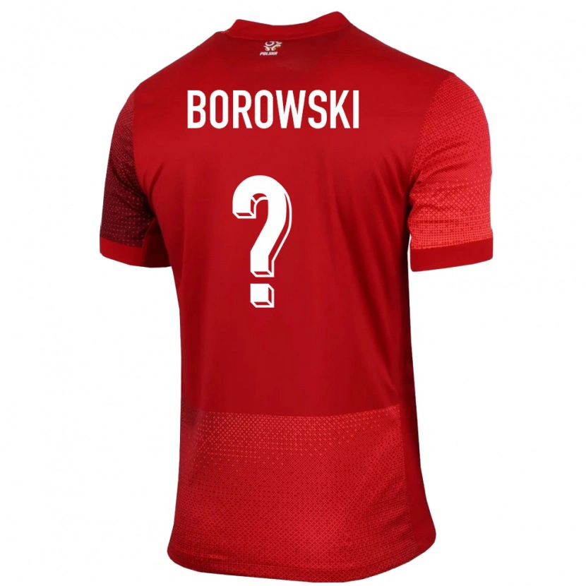 Danxen Mujer Camiseta Polonia Bartosz Borowski #0 Rojo 2ª Equipación 24-26 La Camisa