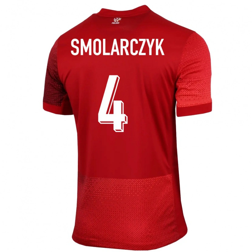 Danxen Mujer Camiseta Polonia Bartlomiej Smolarczyk #4 Rojo 2ª Equipación 24-26 La Camisa