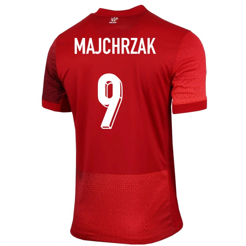 Danxen Mujer Camiseta Polonia Jordan Majchrzak #9 Rojo 2ª Equipación 24-26 La Camisa