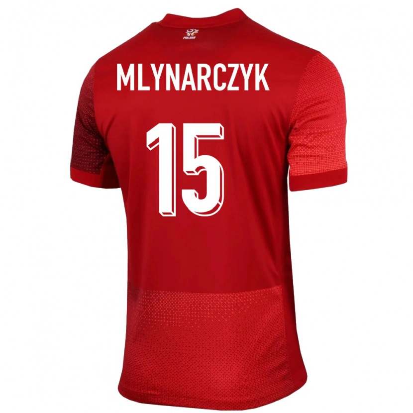 Danxen Mujer Camiseta Polonia Antoni Mlynarczyk #15 Rojo 2ª Equipación 24-26 La Camisa