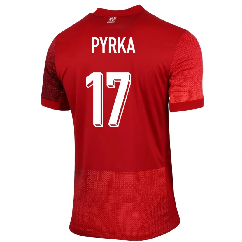 Danxen Mujer Camiseta Polonia Arkadiusz Pyrka #17 Rojo 2ª Equipación 24-26 La Camisa