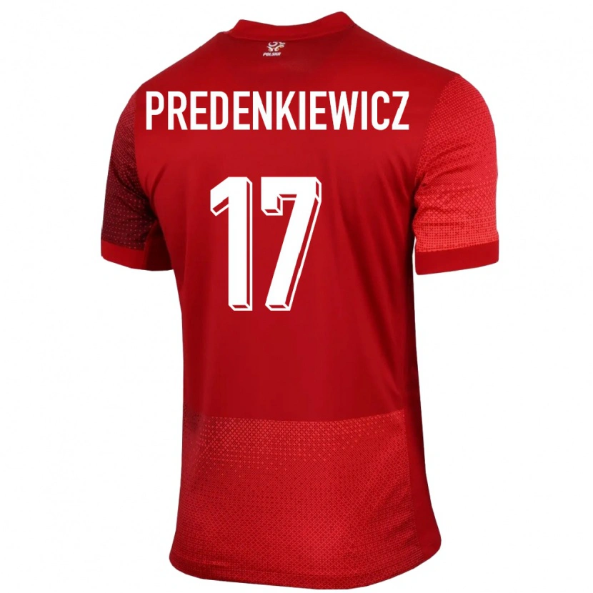 Danxen Mujer Camiseta Polonia Marcel Predenkiewicz #17 Rojo 2ª Equipación 24-26 La Camisa